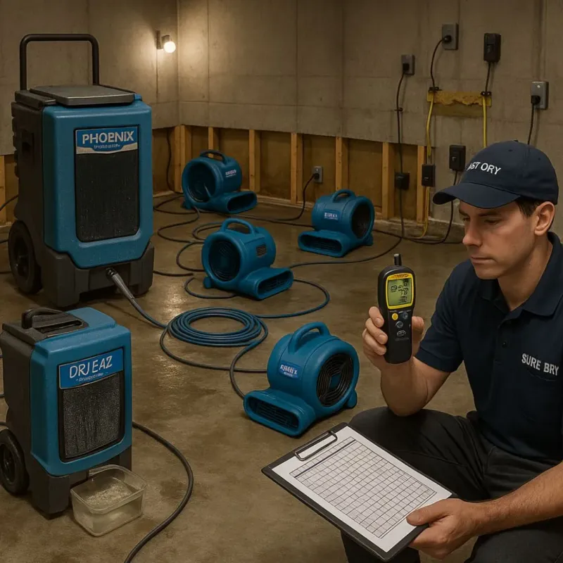 Structural Drying and Dehumidification process in Levy County, FL